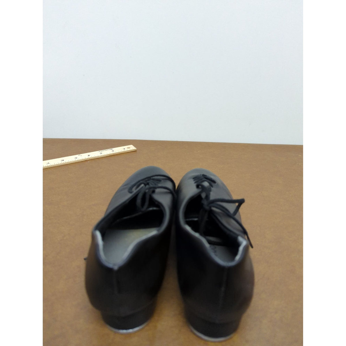 Black Lace-Up Tap Shoes With Metal Plates