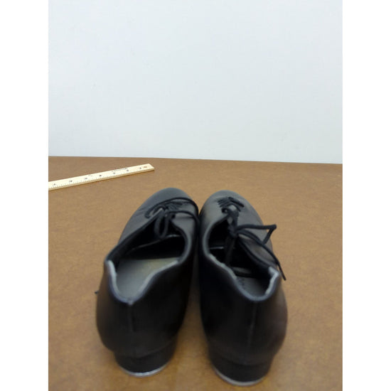 Black Lace-Up Tap Shoes With Metal Plates