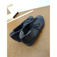 Black Lace-Up Tap Shoes With Metal Plates