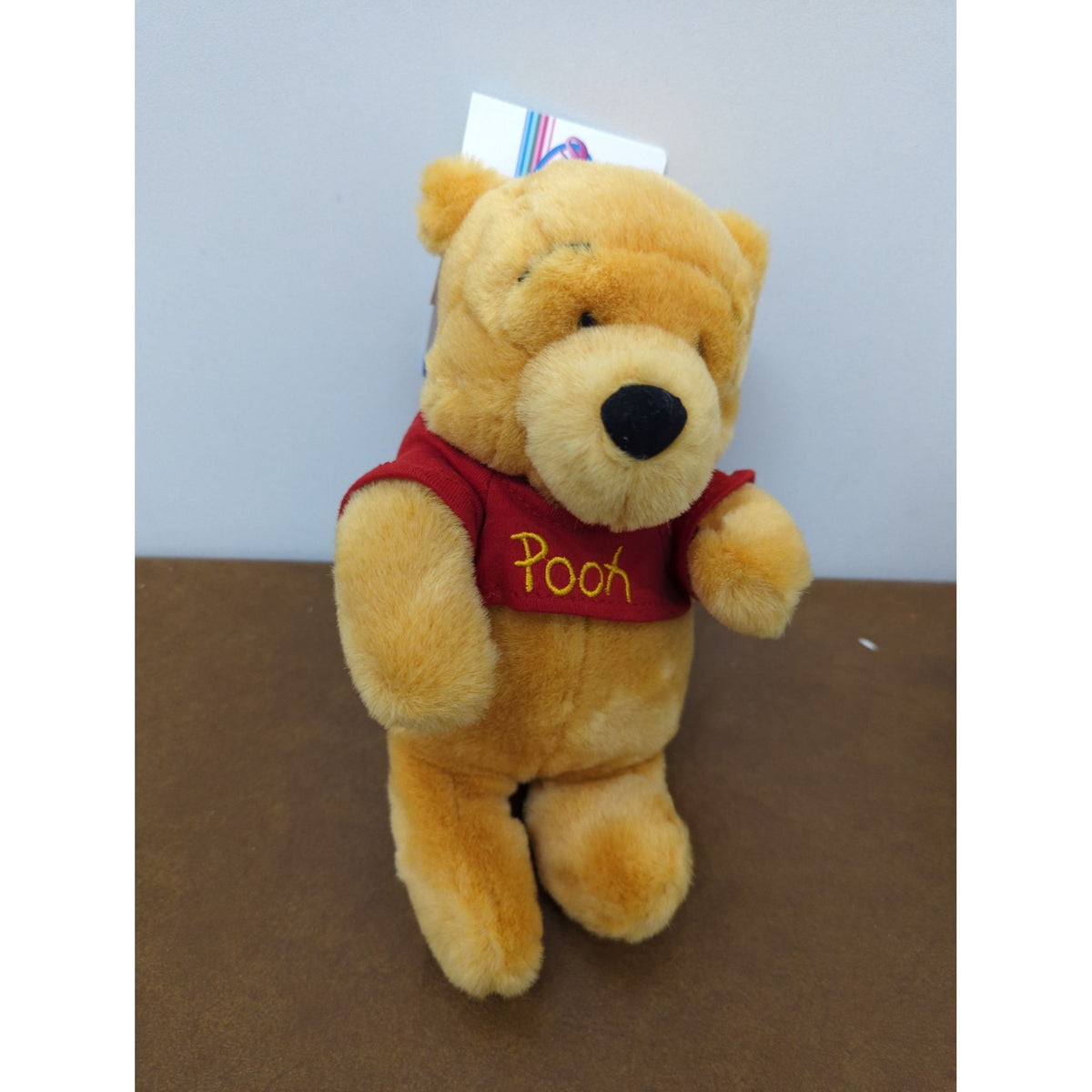 Disney Store Winnie The Pooh Plush Toy 8 Inches Red Shirt Soft Cuddly Collectible