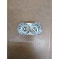 Set Of 2 Small Clear Glass Shot Glasses - Dual Holder Design Approx. 2.5" Tall