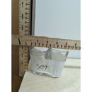 Set Of 2 Small Clear Glass Shot Glasses - Dual Holder Design Approx. 2.5" Tall