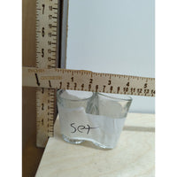 Set Of 2 Small Clear Glass Shot Glasses - Dual Holder Design Approx. 2.5" Tall