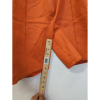 Vintage Orange Leather Shorts With Pleats & Side Tabs 18" Length