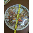 Vintage Metal Tray With Parisian Street Scene Art Designed By Daher 11" Diameter Made In England