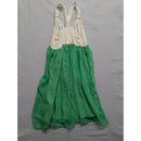 Green & White Sleeveless Chiffon Dress By Nymphe Halter Style Lightweight & Flow