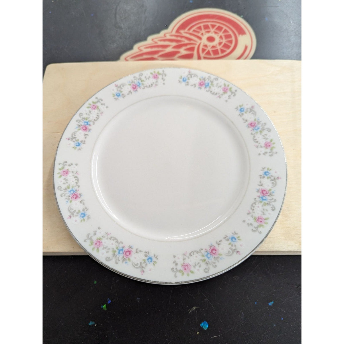 Dynasty Fine China Floral Pattern Plates 7.5 Inches White & Pastel Color