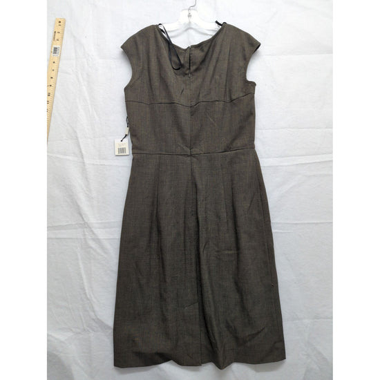 Calvin Klein Womens Brown Sleeveless Sheath Dress With Tags Size 12 Back Zipper Closure