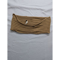 Womens Tan Ribbed Knit Tube Top XS