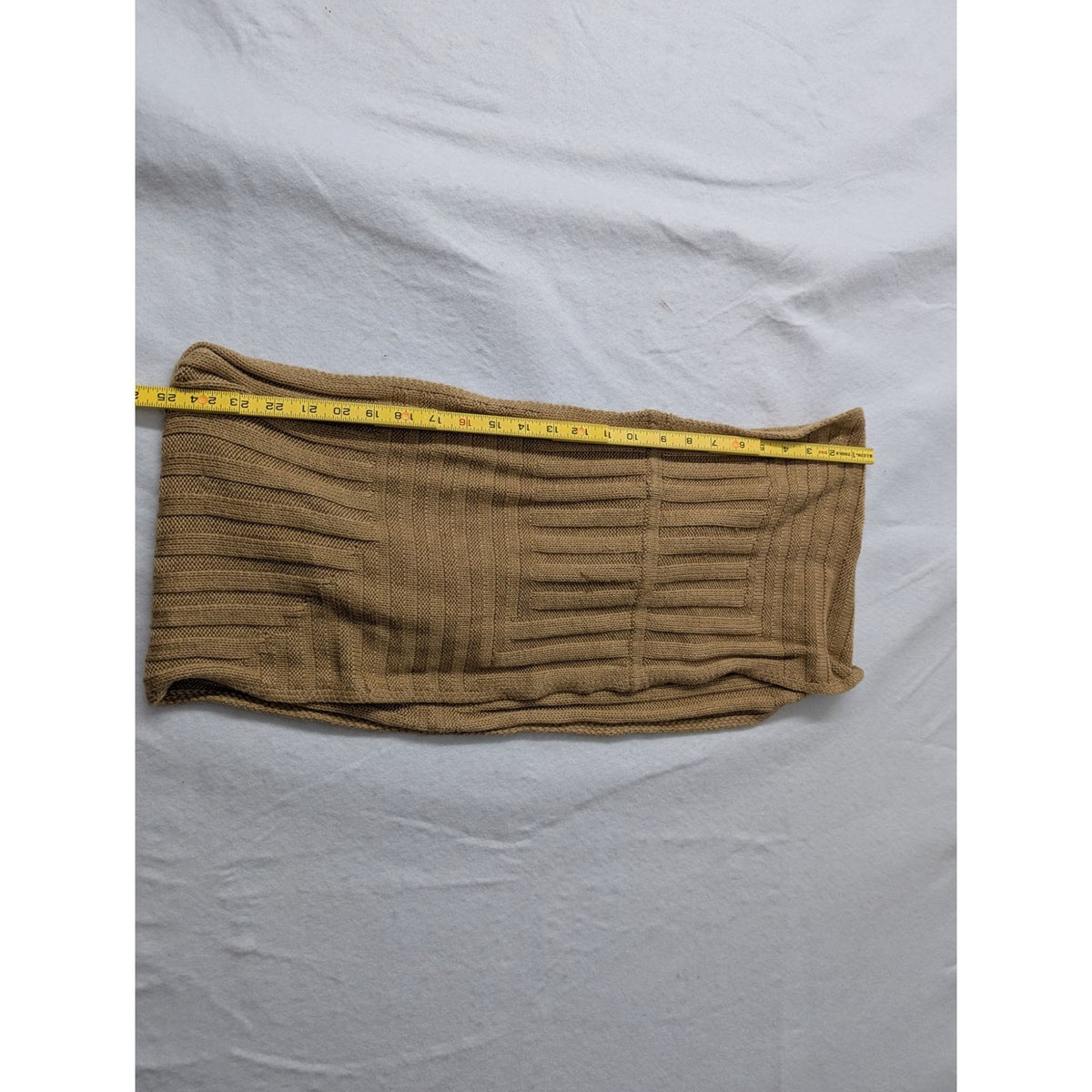 Womens Tan Ribbed Knit Tube Top XS