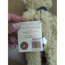 Boyds Collection Curly Beige Plush Teddy Bear With Navy Ribbon 12" Style #93600V Handmade In China
