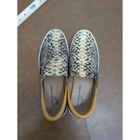 Donald J Pliner Womens Snake Print Slip-On Shoes Size 9 Brown & Tan Leather Trim