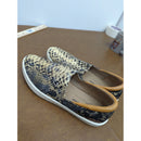 Donald J Pliner Womens Snake Print Slip-On Shoes Size 9 Brown & Tan Leather Trim