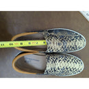 Donald J Pliner Womens Snake Print Slip-On Shoes Size 9 Brown & Tan Leather Trim