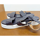 Franco Sarto Black Leather Strap Platform Sandals Size 11M