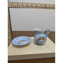 Vintage Universal Studios Rainbow Ceramic Pitcher & Plate Set Blue Collectible