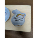 Vintage Universal Studios Rainbow Ceramic Pitcher & Plate Set Blue Collectible
