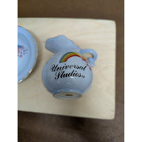 Vintage Universal Studios Rainbow Ceramic Pitcher & Plate Set Blue Collectible