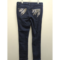 Southpole Womens Dark Wash Skinny Jeans With Sequin Back Pockets Size 11