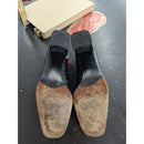 Stuart Weitzman Crocodile Embossed Leather Block Heel Loafers