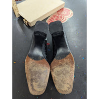 Stuart Weitzman Crocodile Embossed Leather Block Heel Loafers