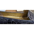 Stuart Weitzman Crocodile Embossed Leather Block Heel Loafers