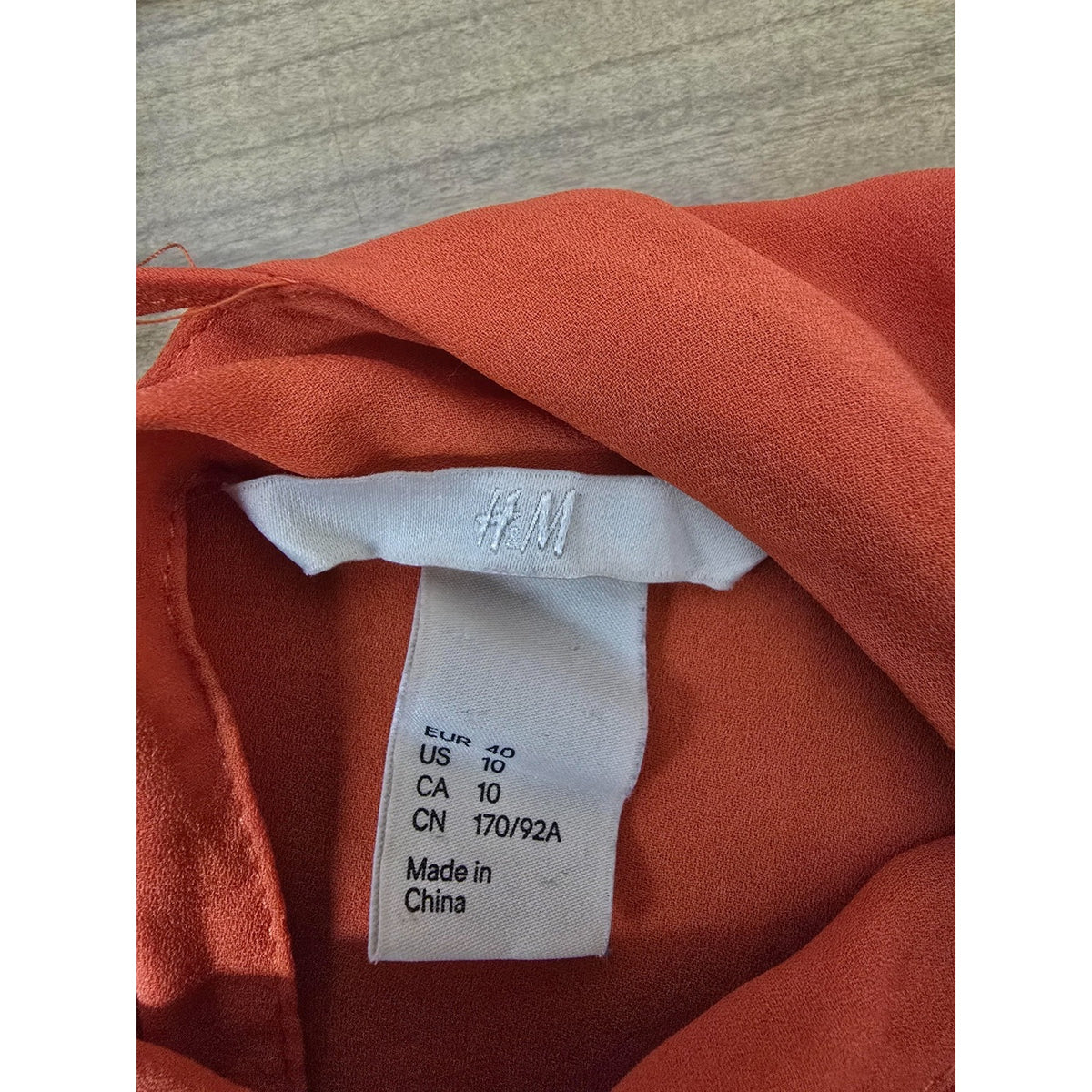 H&M Orange V-Neck Maxi Dress With Adjustable Ties Wide Sleeves Flowy Fit