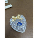 Heart-Shaped Lead Crystal Jewelry Box With Gold-Plated Bow Finial Made In Italy By Gram Florence