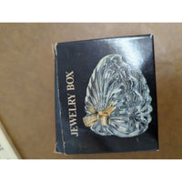 Heart-Shaped Lead Crystal Jewelry Box With Gold-Plated Bow Finial Made In Italy By Gram Florence