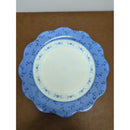 Pfaltzgraff Set Of 2 Blue Scalloped Plates With Floral Pattern 12" & 10" Diameter Ceramic Dinnerware