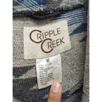 Cripple Creek Hooded Southwestern-Style Open Front Jacket Medium 100% Polyester