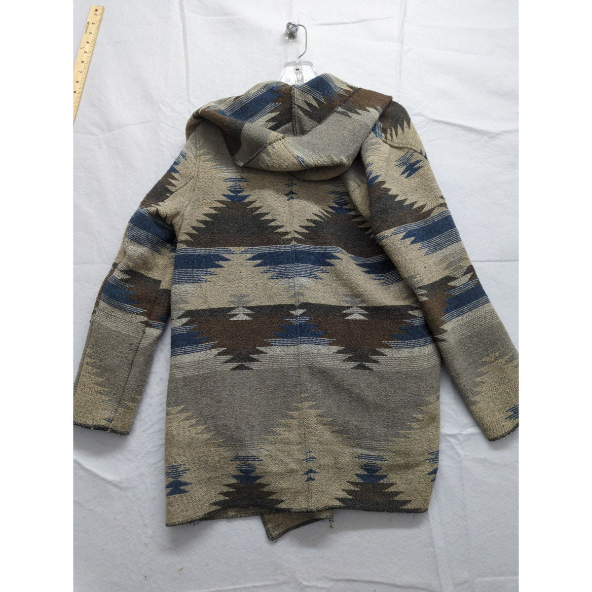 Cripple Creek Hooded Southwestern-Style Open Front Jacket Medium 100% Polyester