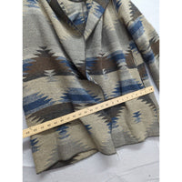 Cripple Creek Hooded Southwestern-Style Open Front Jacket Medium 100% Polyester