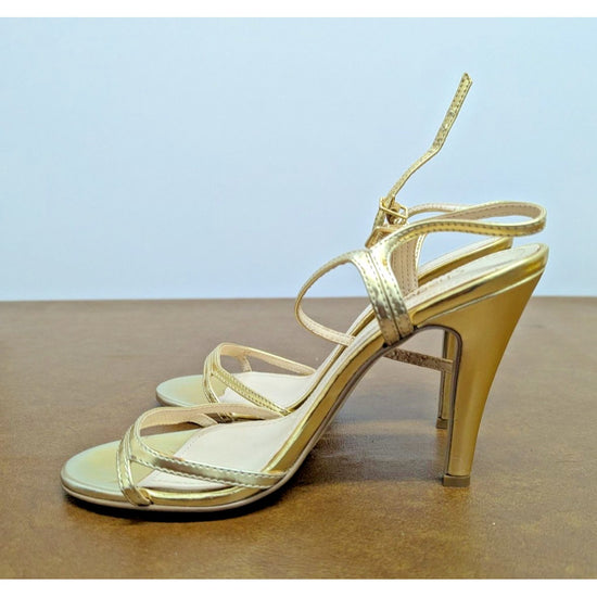 Gold Strappy High Heel Sandals 6.5M