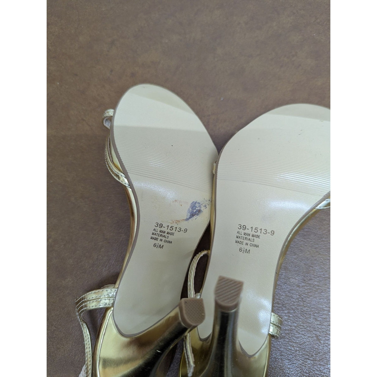 Gold Strappy High Heel Sandals 6.5M