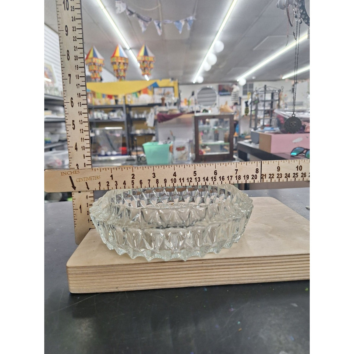 Vintage Clear Glass Crystal Cut Candy Dish Plate
