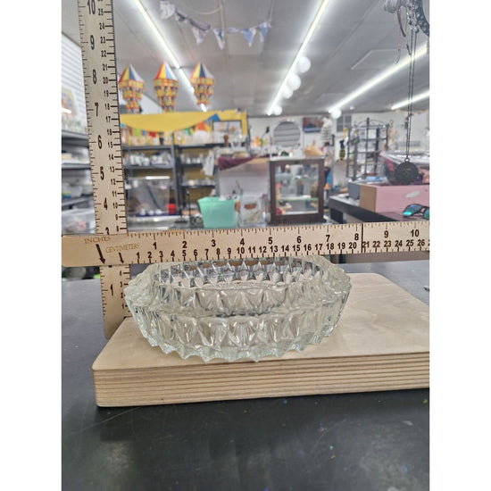 Vintage Clear Glass Crystal Cut Candy Dish Plate