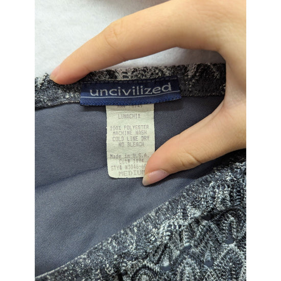 Uncivilized Black & White Patterned Skirt Medium