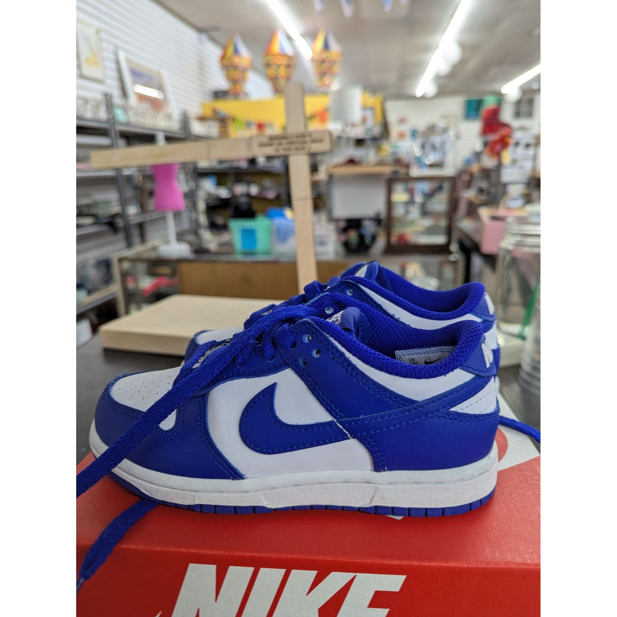 Nike Dunk Low PSE White/Concord-University Red Kids Shoes Size 11C With Box