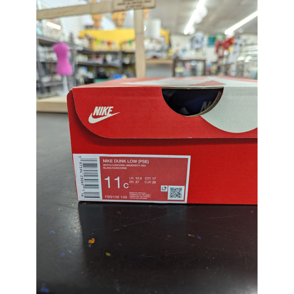 Nike Dunk Low PSE White/Concord-University Red Kids Shoes Size 11C With Box