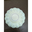 Vintage Ceramic Egg Plate With Rooster Design - 11 Egg Slots - Made In USA - Rustic Beige Dish 10.5 Inches