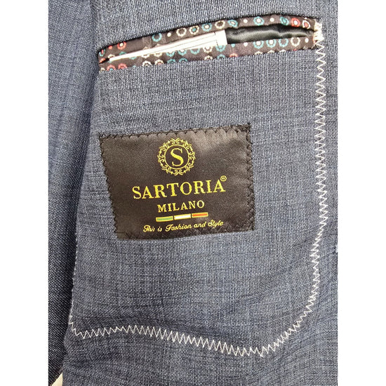 Sartoria Milano Blue Suit Jacket Italy w Shirt, Pants, Ties, and Cufflinks