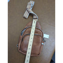 Cluci Brown Faux Leather Mini Crossbody Bag With Adjustable Strap & Multiple Zippered Compartments