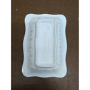 White Rectangular Ceramic Serving Dish With Embossed Floral Design By Bizzirri Made In Italy 10.5" x 6.5"