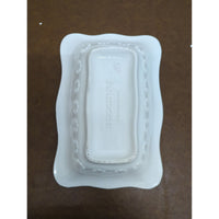 White Rectangular Ceramic Serving Dish With Embossed Floral Design By Bizzirri Made In Italy 10.5" x 6.5"
