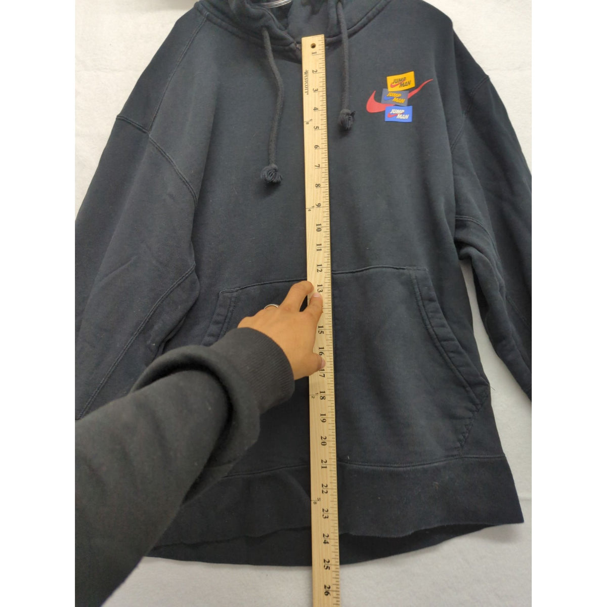 Nike Air Jordan Black Full-Zip Hoodie With Pockets & Graphics Mens Size XL
