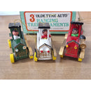 3 "Olde Tyme Auto" Hanging Tree Ornaments By Giftco Inc