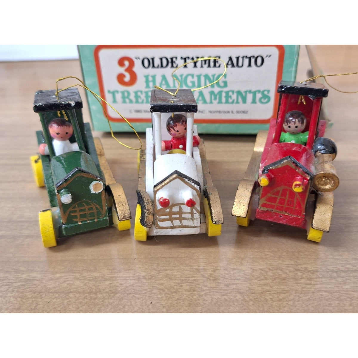 3 "Olde Tyme Auto" Hanging Tree Ornaments By Giftco Inc