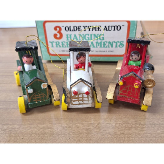 3 "Olde Tyme Auto" Hanging Tree Ornaments By Giftco Inc