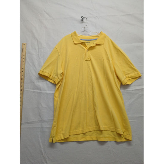 Lands End Mens Yellow Polo Shirt Traditional Fit Size Large